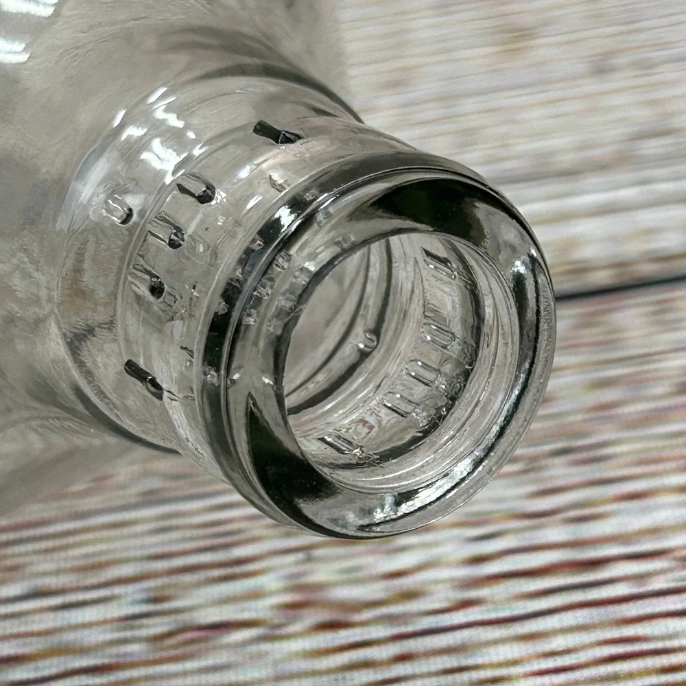 Vintage Clear Glass Square Liquor Oil Bottle 0.750 ml 10.5 Inch‎ DIY Decor